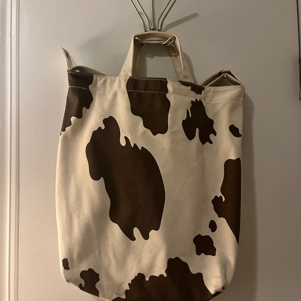 baggu cow print duck bag